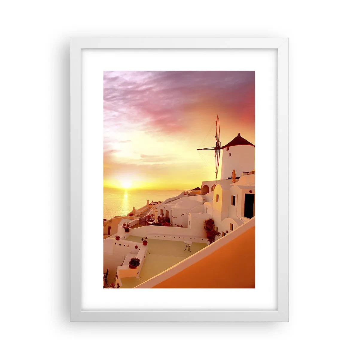 Poster in cornice bianca - Sciogliersi nel bianco e nell'oro - 30x40 cm