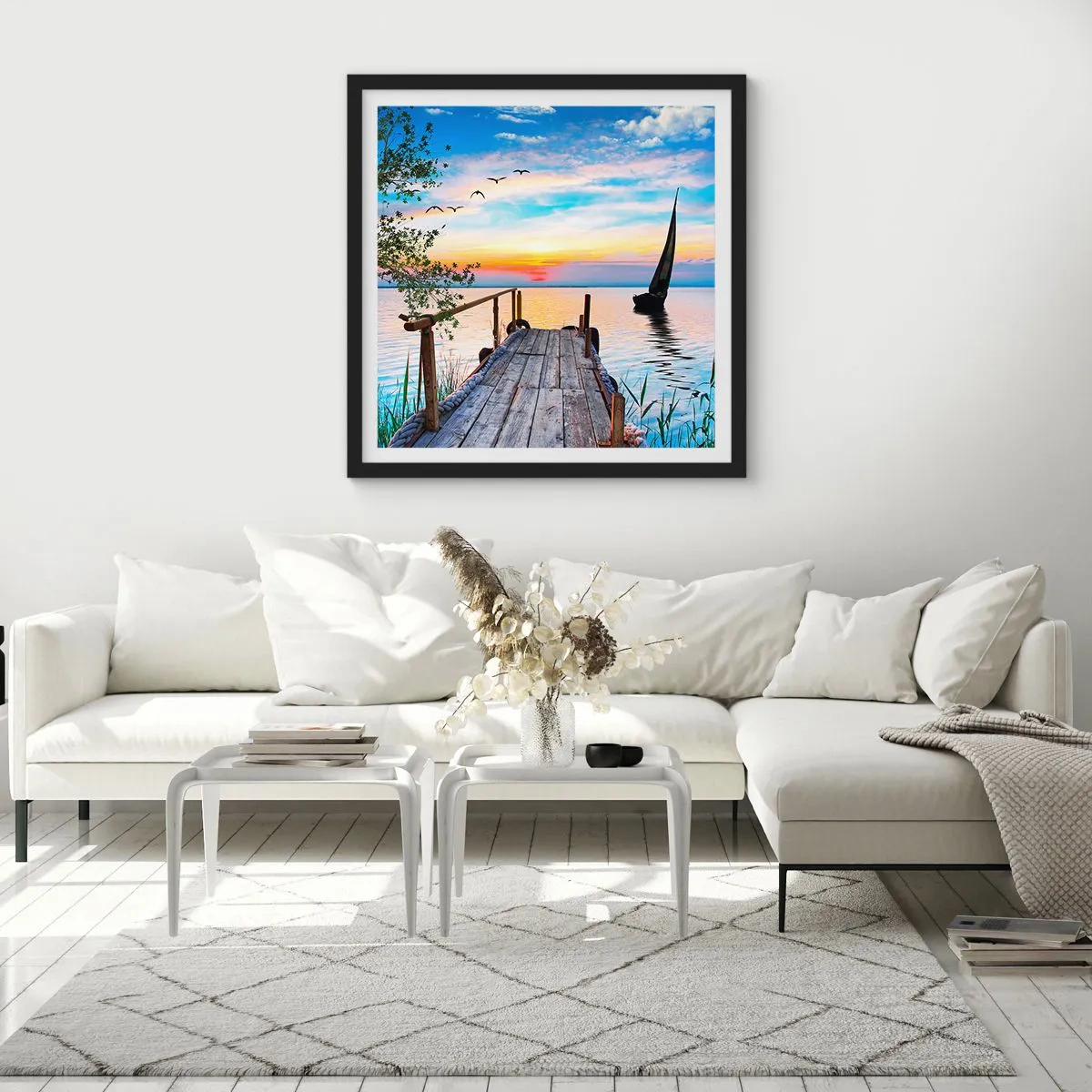 Poster in cornice nera - Buona sera - 50x50 cm