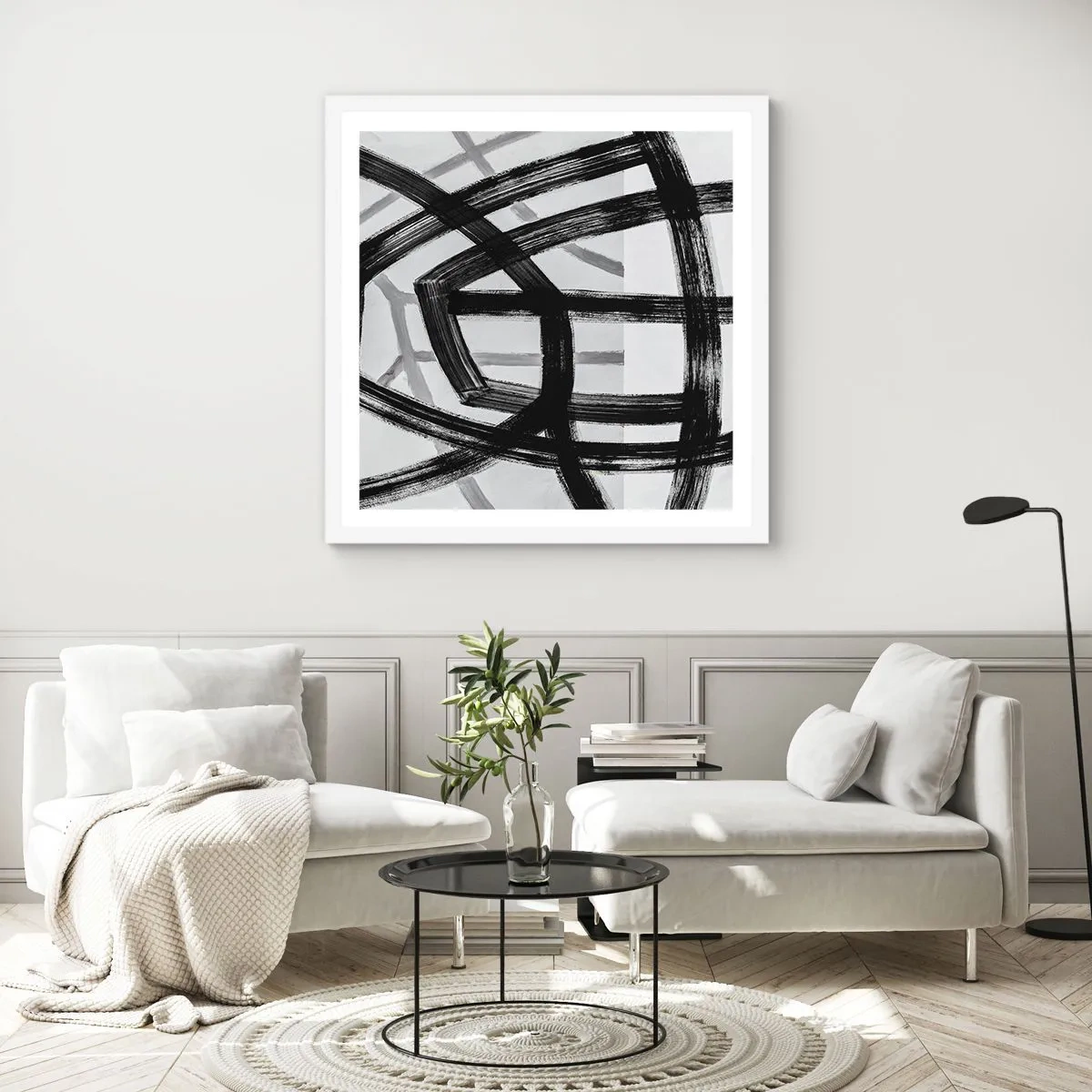 Poster in cornice bianca - Costruendo la profondità - 30x30 cm