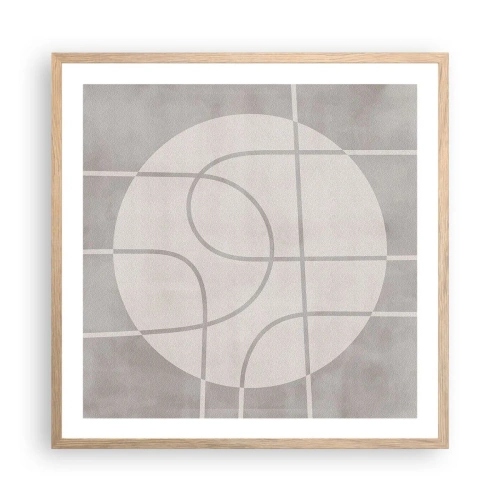 Poster in cornice rovere chiaro - Tondo e dritto - 60x60 cm
