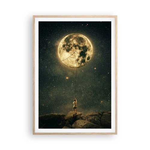 Poster in cornice rovere chiaro - Chi ha rubato la luna - 70x100 cm
