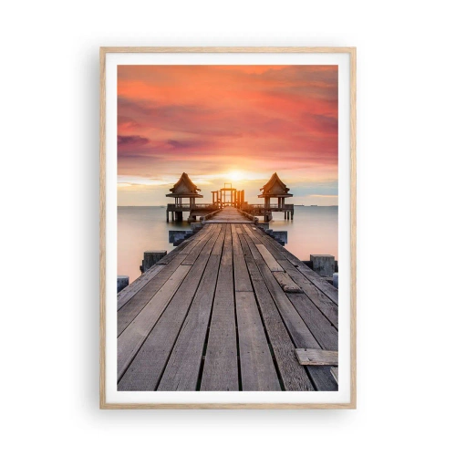 Poster in cornice rovere chiaro - Tramonto d'oriente - 70x100 cm