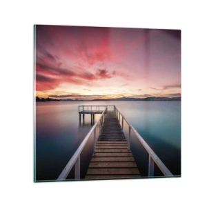 Quadro su vetro - La fiamma mite della sera - 60x60 cm