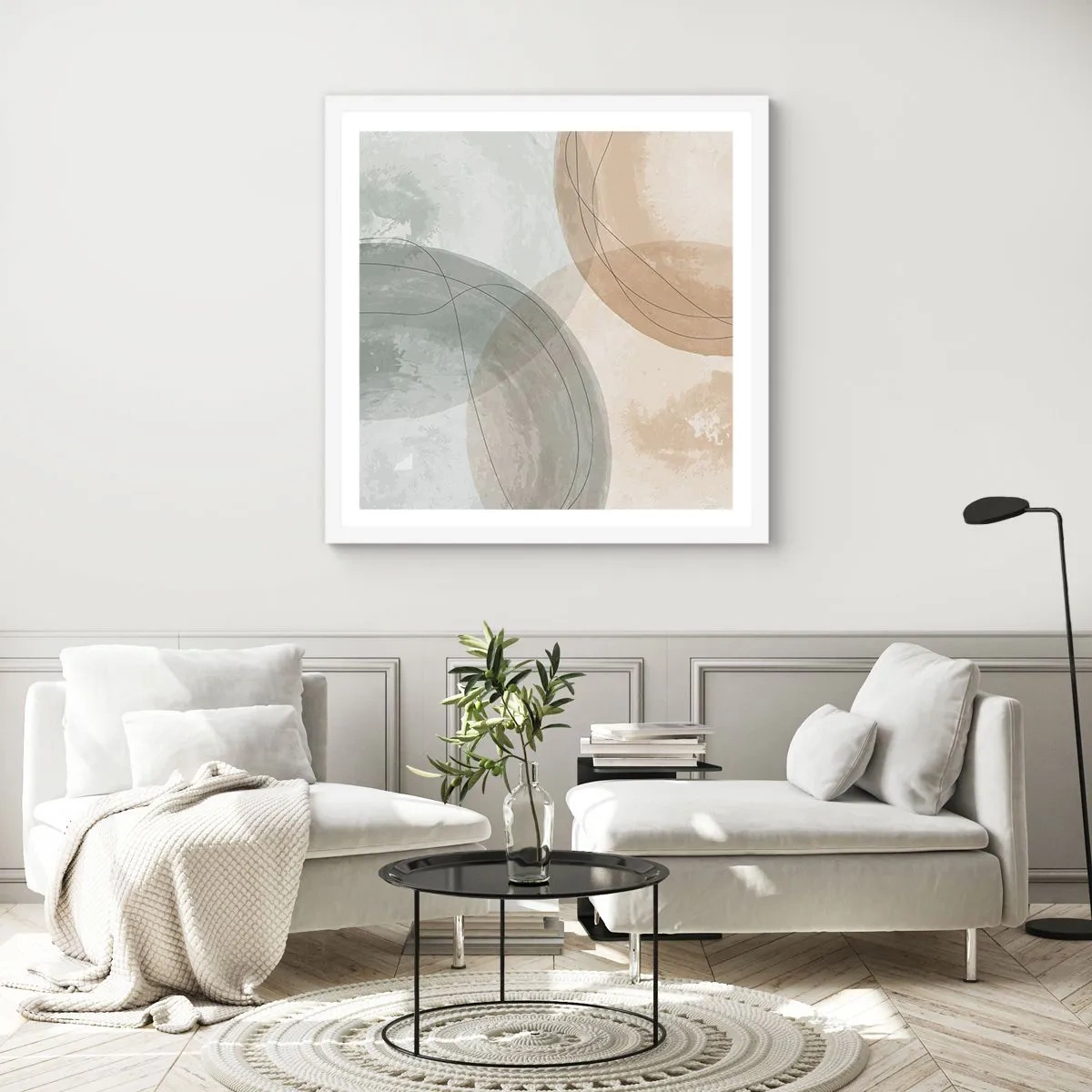 Poster in cornice bianca - Compenetrazione di mondi - 30x30 cm