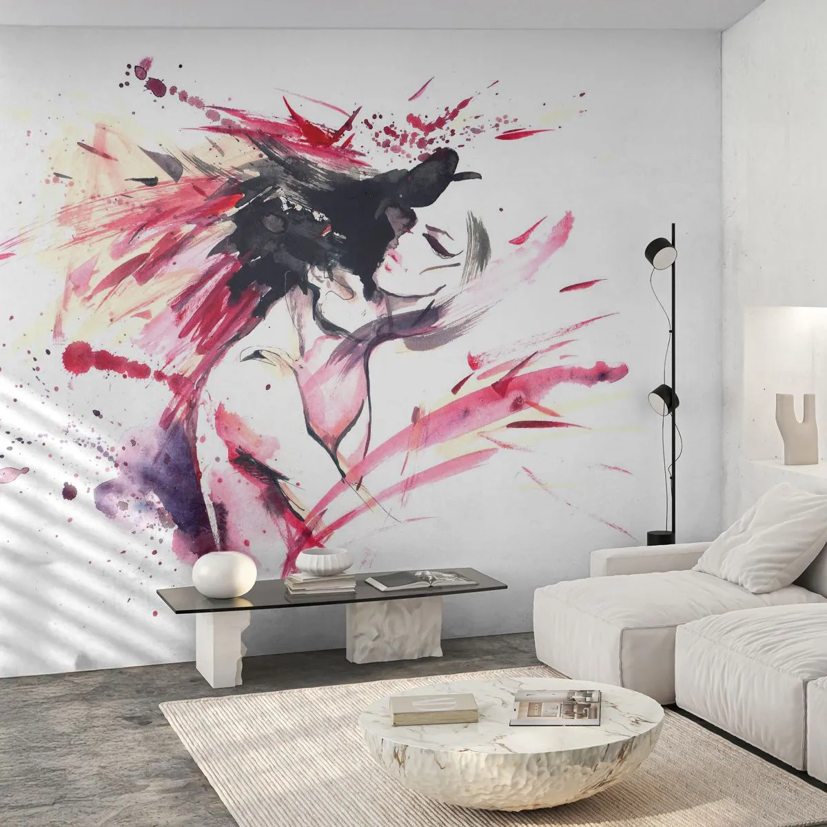 Fotomurali Premium Sand - La pienezza dell'amore - Astrazione, Donna e Uomo, Amore - 300x210 cm