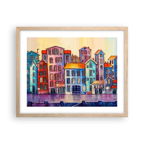 Poster in cornice rovere chiaro - Una città da favola - 50x40 cm
