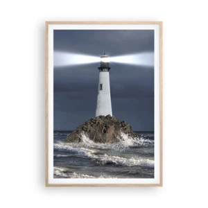 Poster in cornice rovere chiaro - Qui...qui... qui! - 70x100 cm