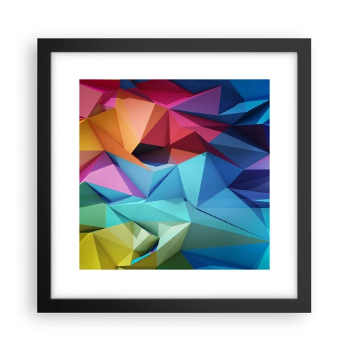 Poster in cornice nera - Origami arcobaleno - 30x30 cm