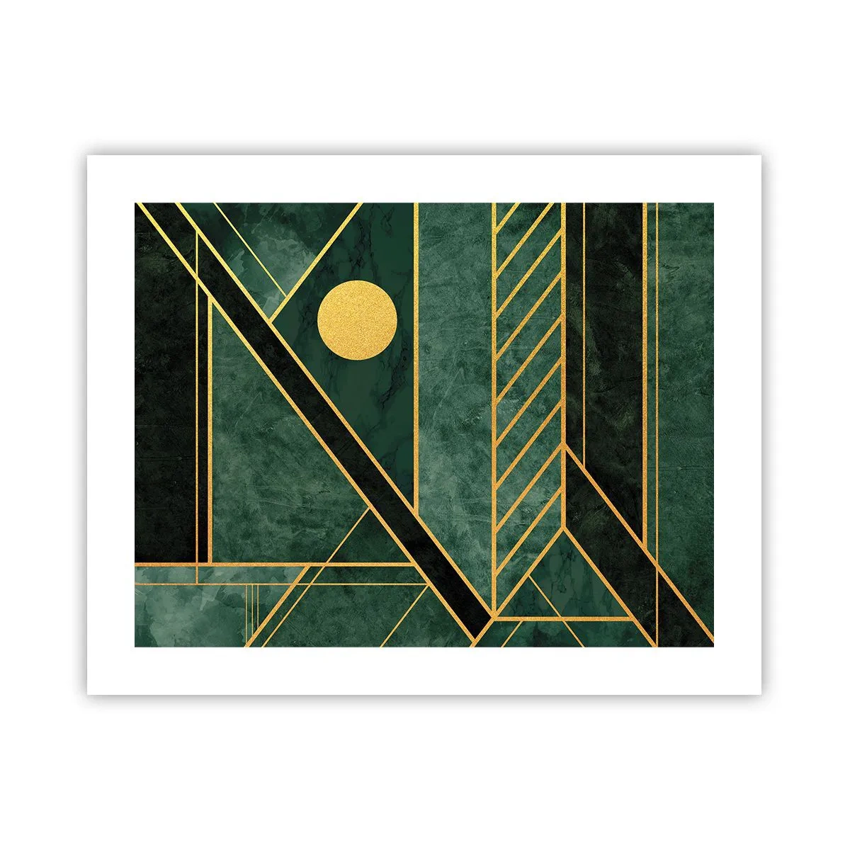 Poster - Dinamica di oro e azzurro - 50x40 cm