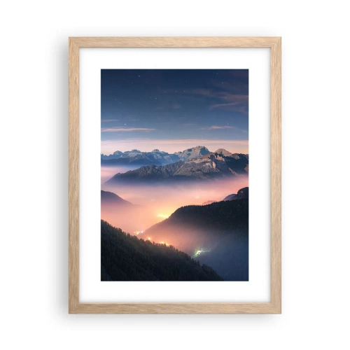 Poster in cornice rovere chiaro - La luce nelle valli - 30x40 cm