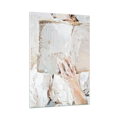 Quadro su vetro - Una persona immersa nella lettura di un libro su uno sfondo luminoso e impressionistico - 50x70cm - In un altro mondo - Decorazione murale moderna per soggiorno e camera da letto ARTTOR