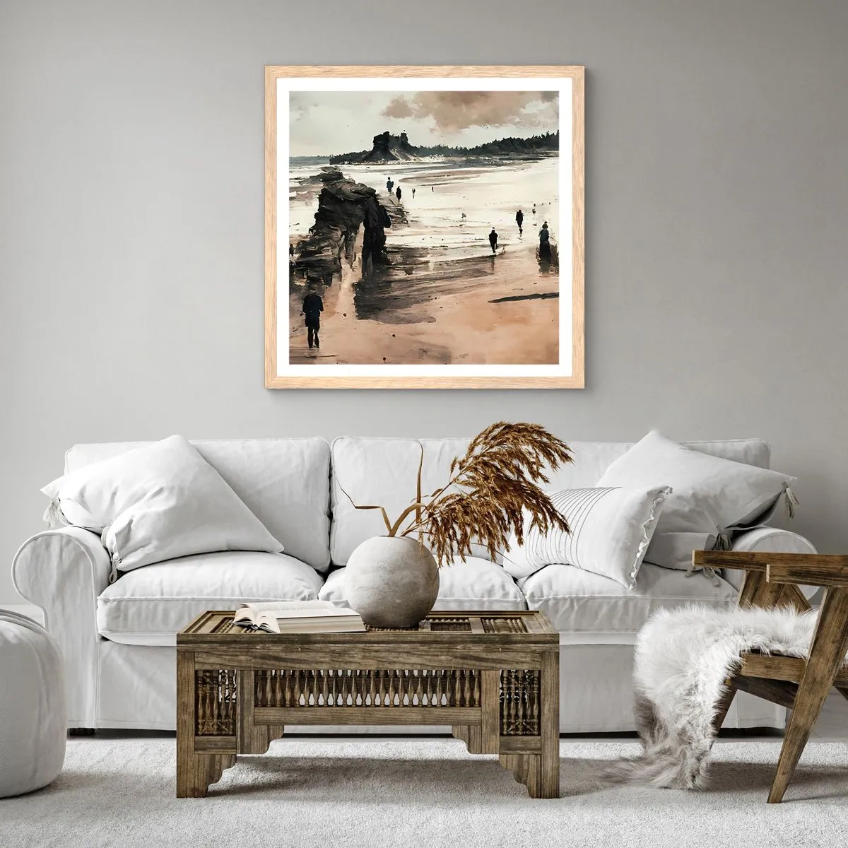 Poster in cornice rovere chiaro - Convocati - 30x30 cm