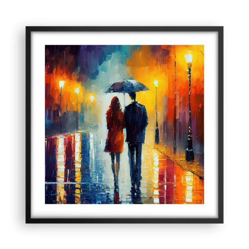 Poster in cornice nera - Insieme la notte è colorata - 50x50 cm