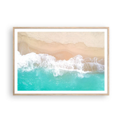 Poster in cornice rovere chiaro - Un tocco carezzevole - 100x70 cm