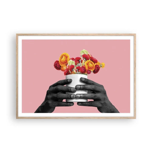 Poster in cornice rovere chiaro - Apoteosi di vita - 100x70 cm