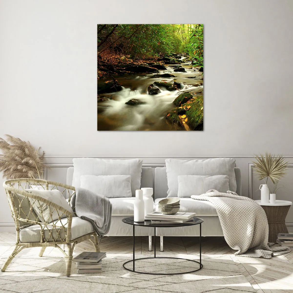 Quadro su vetro - Come argento liquido - 50x50 cm