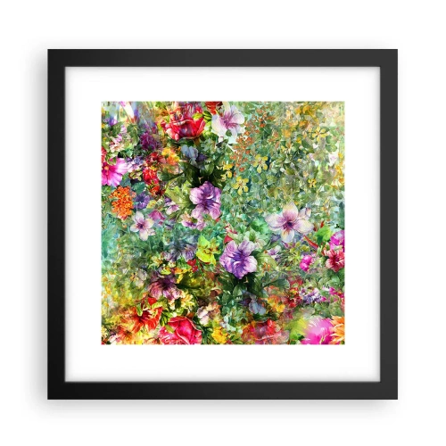 Poster in cornice nera - Perdersi nei fiori - 30x30 cm