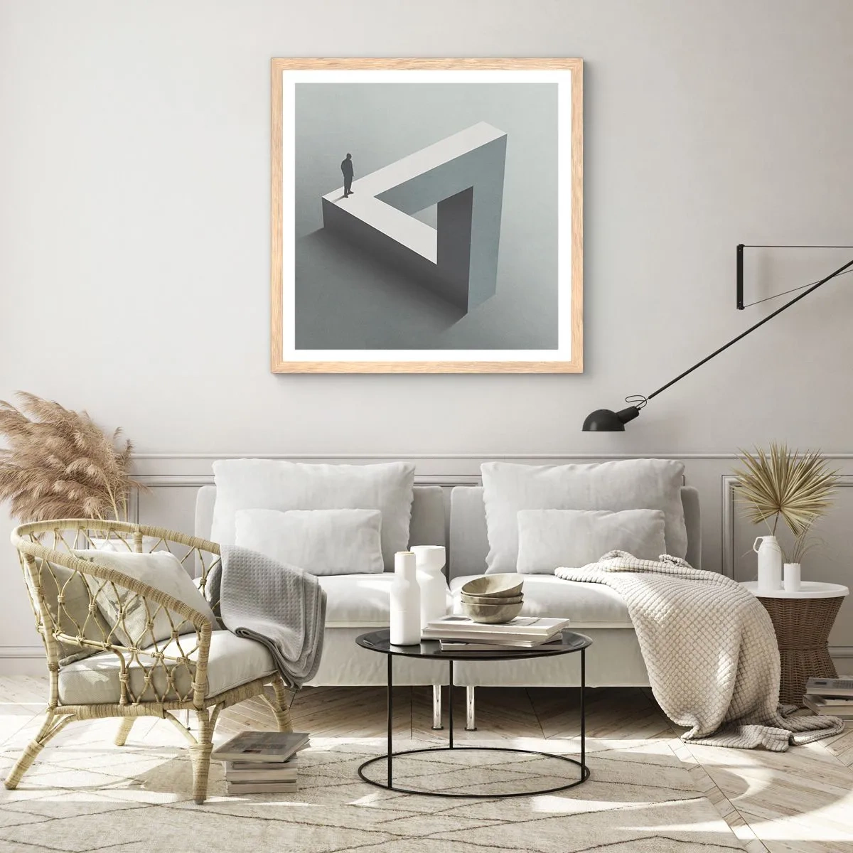 Poster in cornice rovere chiaro - Eppure è possibile - 30x30 cm