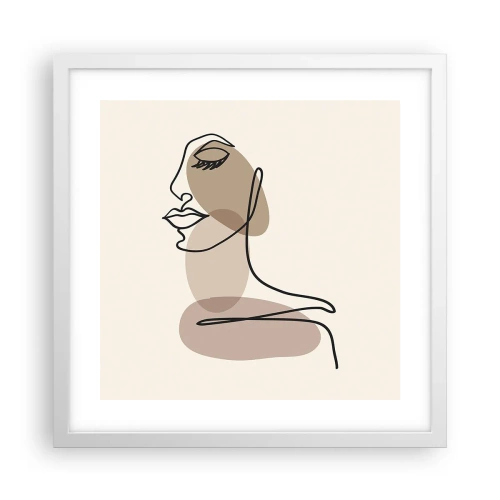 Poster in cornice bianca - La linea sicura della bellezza - 40x40 cm