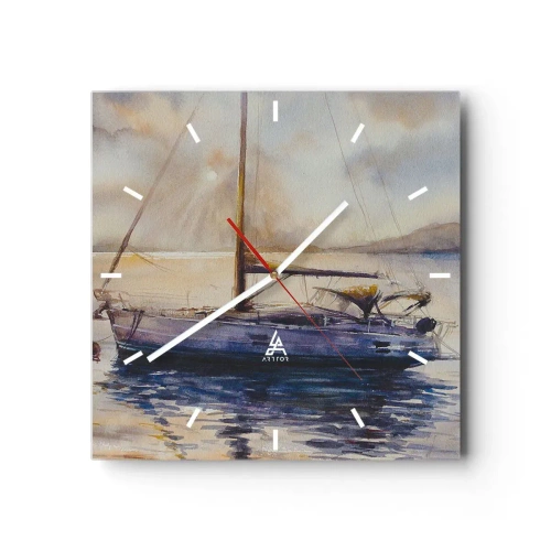 Orologio da parete - Orologio in Vetro - La sera nel golfo - 40x40 cm