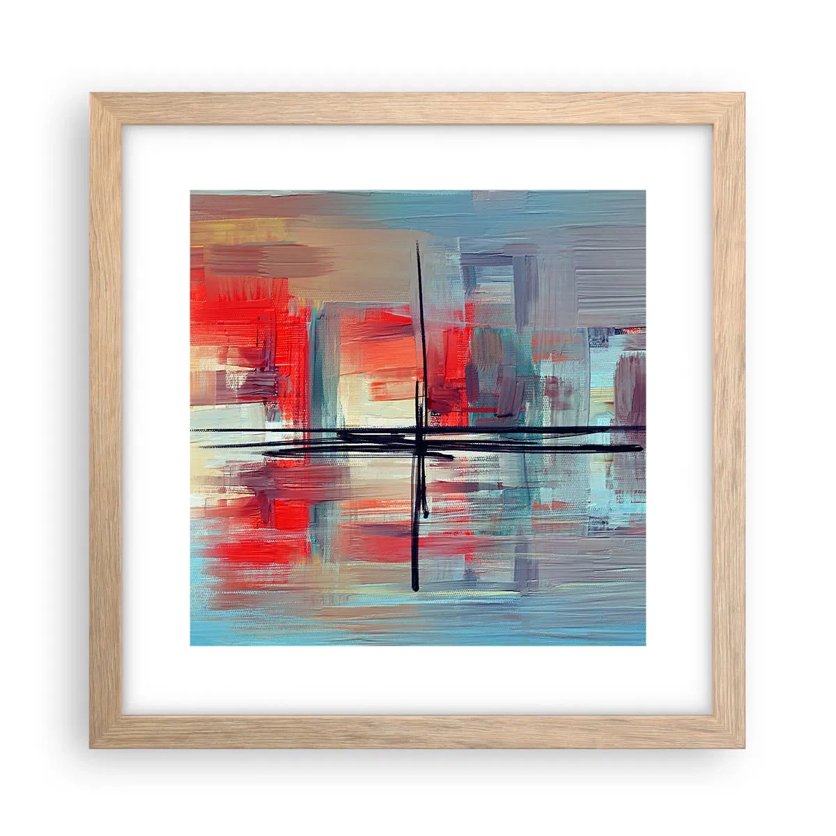 Poster in cornice rovere chiaro - Paesaggio in una dimensione sconosciuta - 30x30 cm