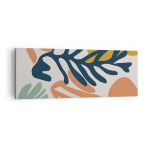 Quadro su tela - Stampe su Tela - Foglie colorate in stile astratto - 140x50cm - Mare di coralli - Decorazione murale moderna per soggiorno e camera da letto ARTTOR