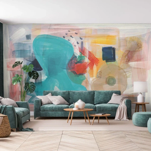 Fotomurali Premium Canvas - Il gioco dei colori - Astrazione, Vernici, Pezzo - 200x140 cm