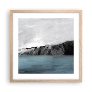 Poster in cornice rovere chiaro - Acqua-terra: lo scontro degli elementi - 40x40 cm