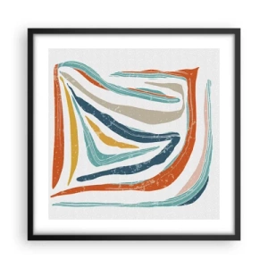 Poster in cornice nera - Astrazione piacevolmente sorridente - 50x50 cm