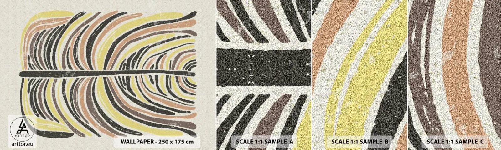 Campione di Fotomurale Adesivo Deluxe Sticker - Astrazione piena di vita - Boho, Minimalismo, Pastello - 100x30 cm