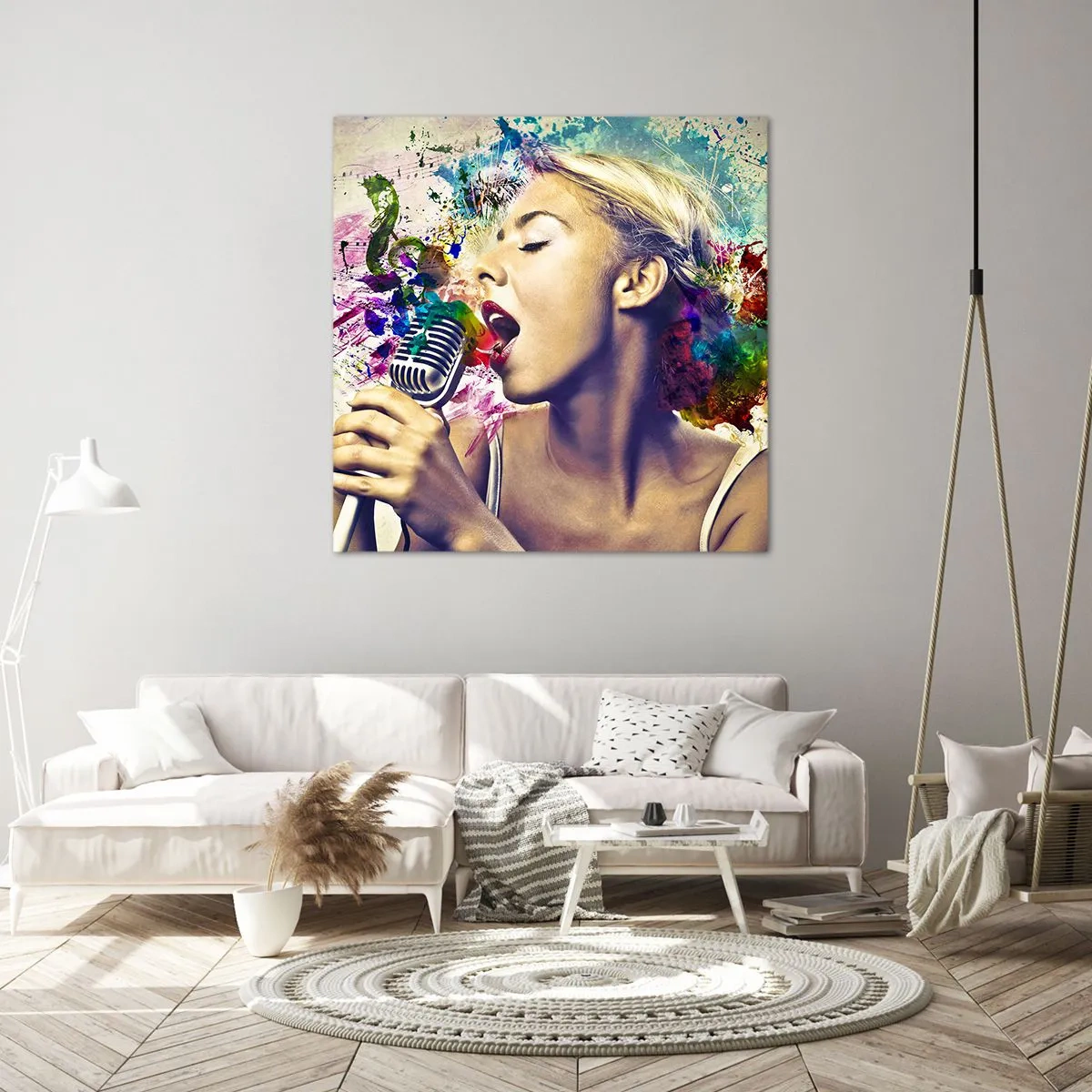 Quadro su tela - Stampe su Tela - Dipingere il mondo con la voce - 60x60 cm