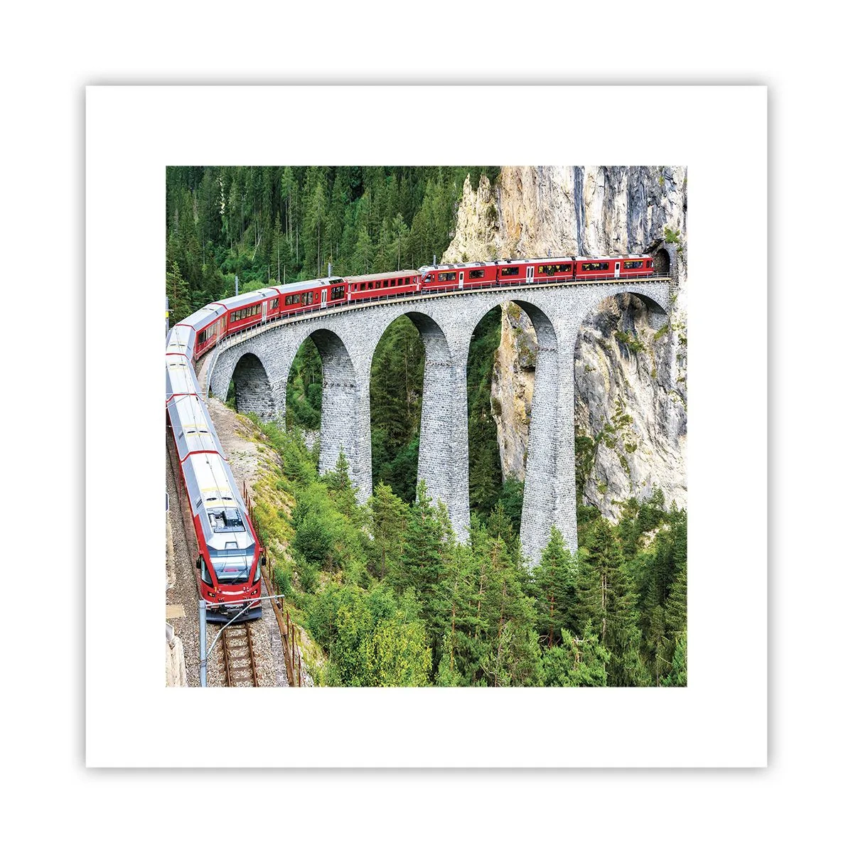 Poster - Il treno tra i monti - 30x30 cm