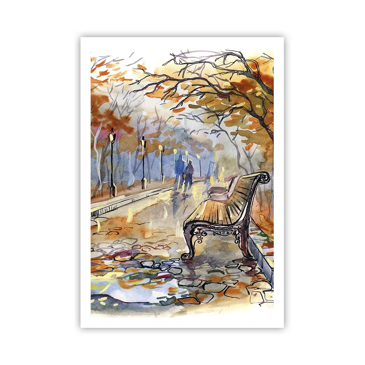 Poster - Passeggiando insieme l'autunno - 70x100 cm