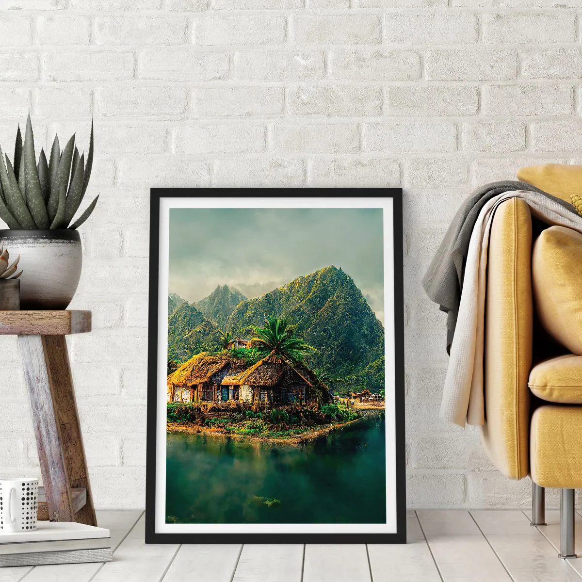 Poster in cornice nera - Paradiso tropicale - 61x91 cm