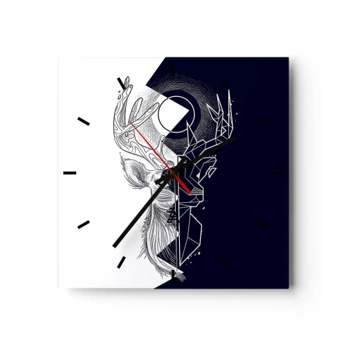 Orologio da parete - Orologio in Vetro - Lotta e unità degli opposti - 40x40 cm