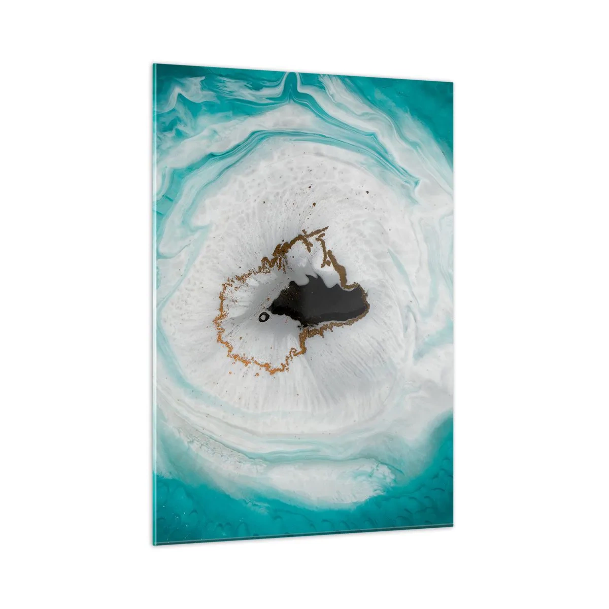 Quadro su vetro - Una forma astratta che ricorda la sezione trasversale di un minerale - 50x70cm - Penetrare all'interno - Decorazione murale moderna per soggiorno e camera da letto ARTTOR