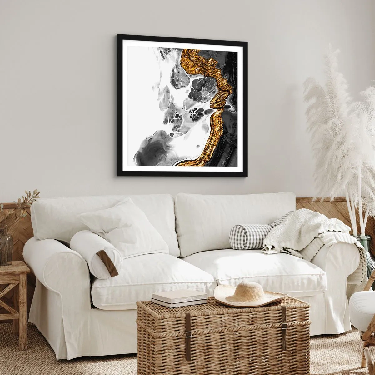 Poster in cornice nera - Composizione organica - 30x30 cm