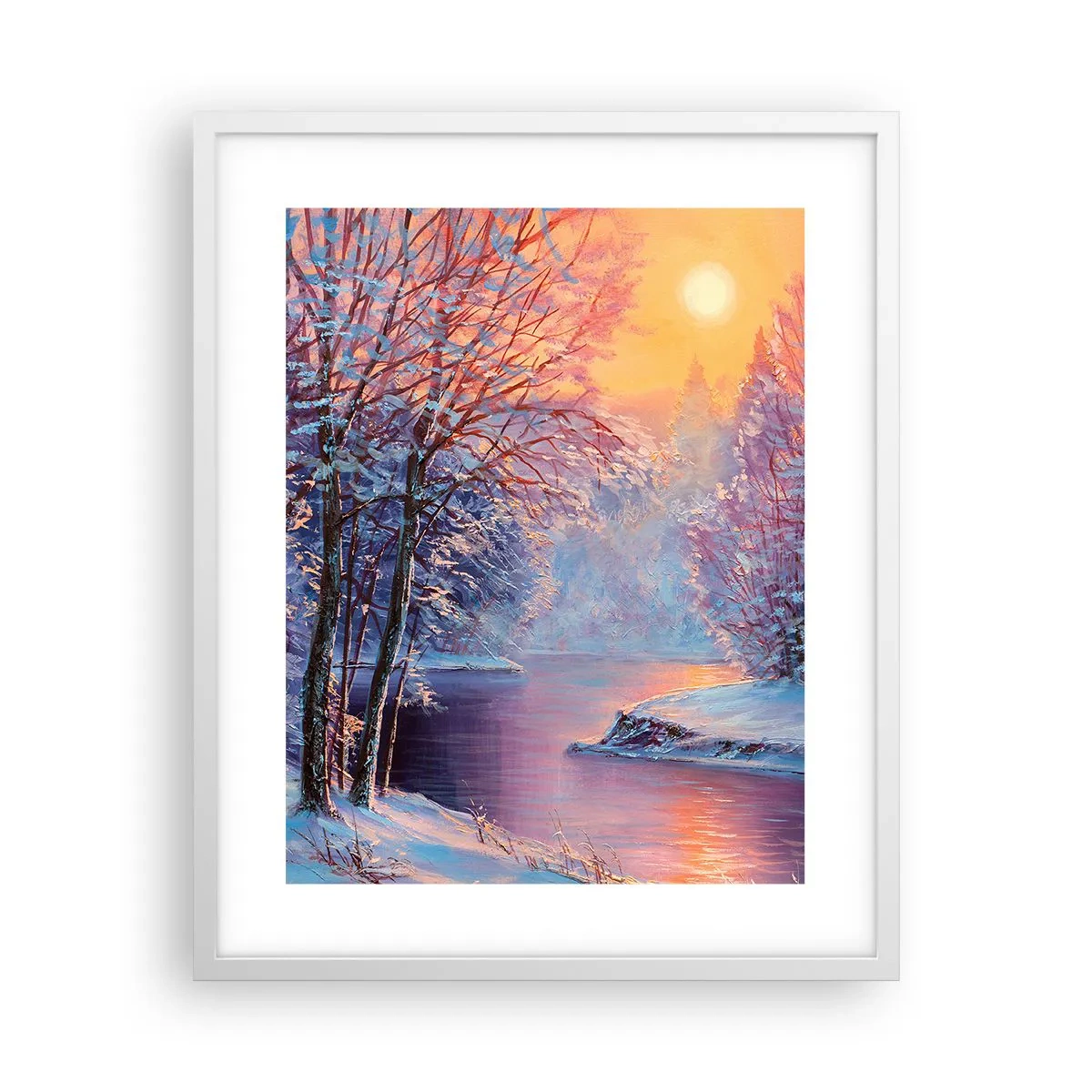 Poster in cornice bianca - I colori dell'inverno - 40x50 cm