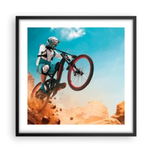 Poster in cornice nera - Il demone della follia ciclistica - 50x50 cm