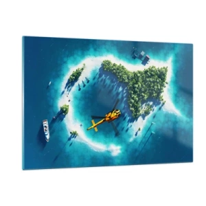Quadro su vetro - Comprati un'isola - 120x80cm - Comprati un'isola - Decorazione murale moderna per soggiorno e camera da letto ARTTOR