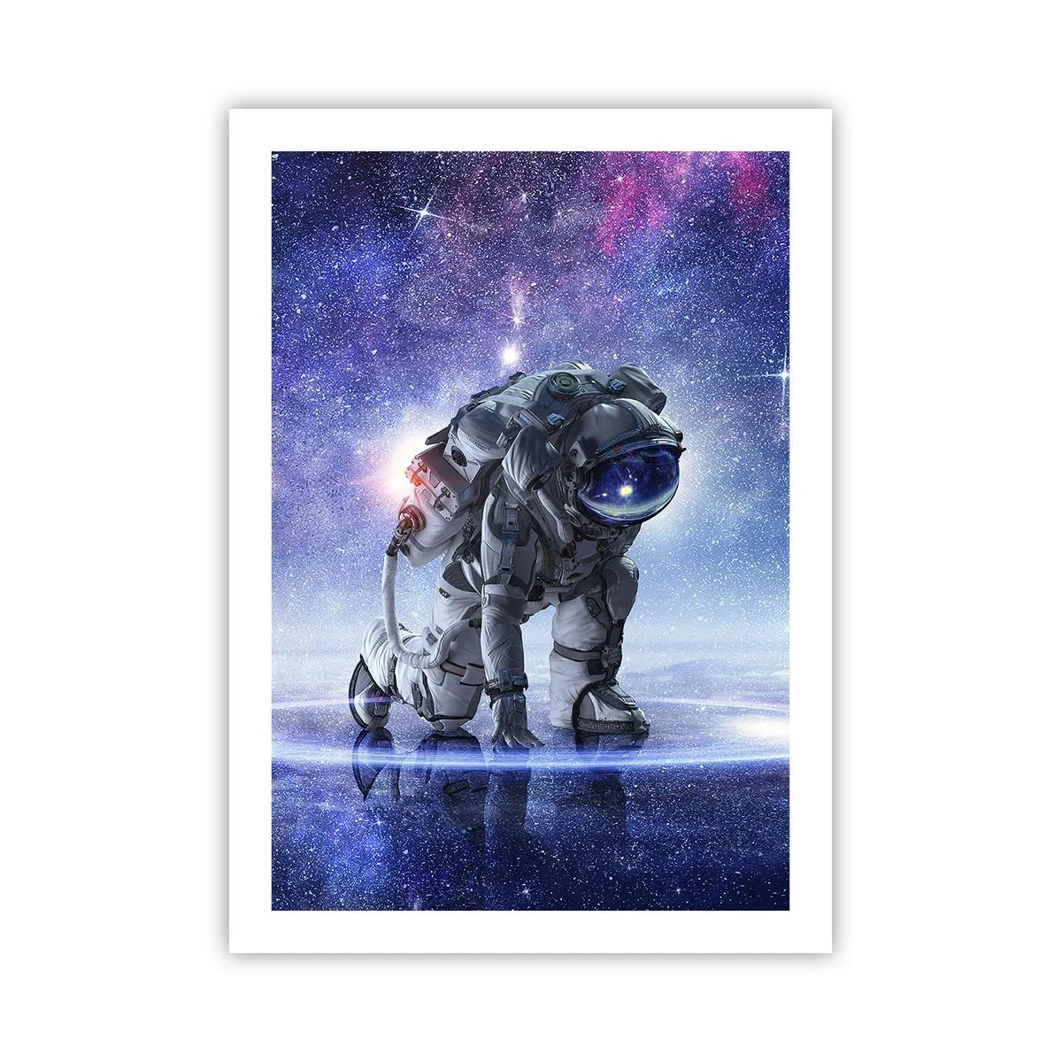 Poster - Astronauta sullo sfondo dello spazio - 50x70cm - Il cielo stellato sopra di me - Decorazione murale moderna per soggiorno e camera da letto ARTTOR