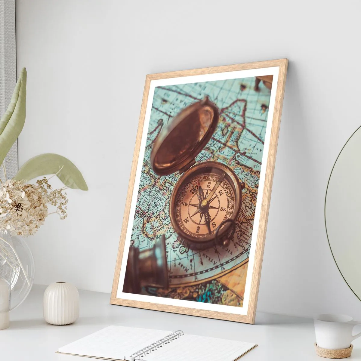 Poster in cornice rovere chiaro - Per il cercatore di avventure - 40x50 cm