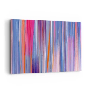 Quadro su tela - Stampe su Tela - Linee verticali astratte nelle tonalità del blu e del rosa - 120x80cm - Ascensione arcobaleno - Decorazione murale moderna per soggiorno e camera da letto ARTTOR