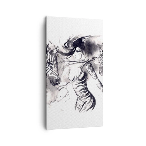 Quadro su tela - Stampe su Tela - Ballando con le zebre - 45x80 cm