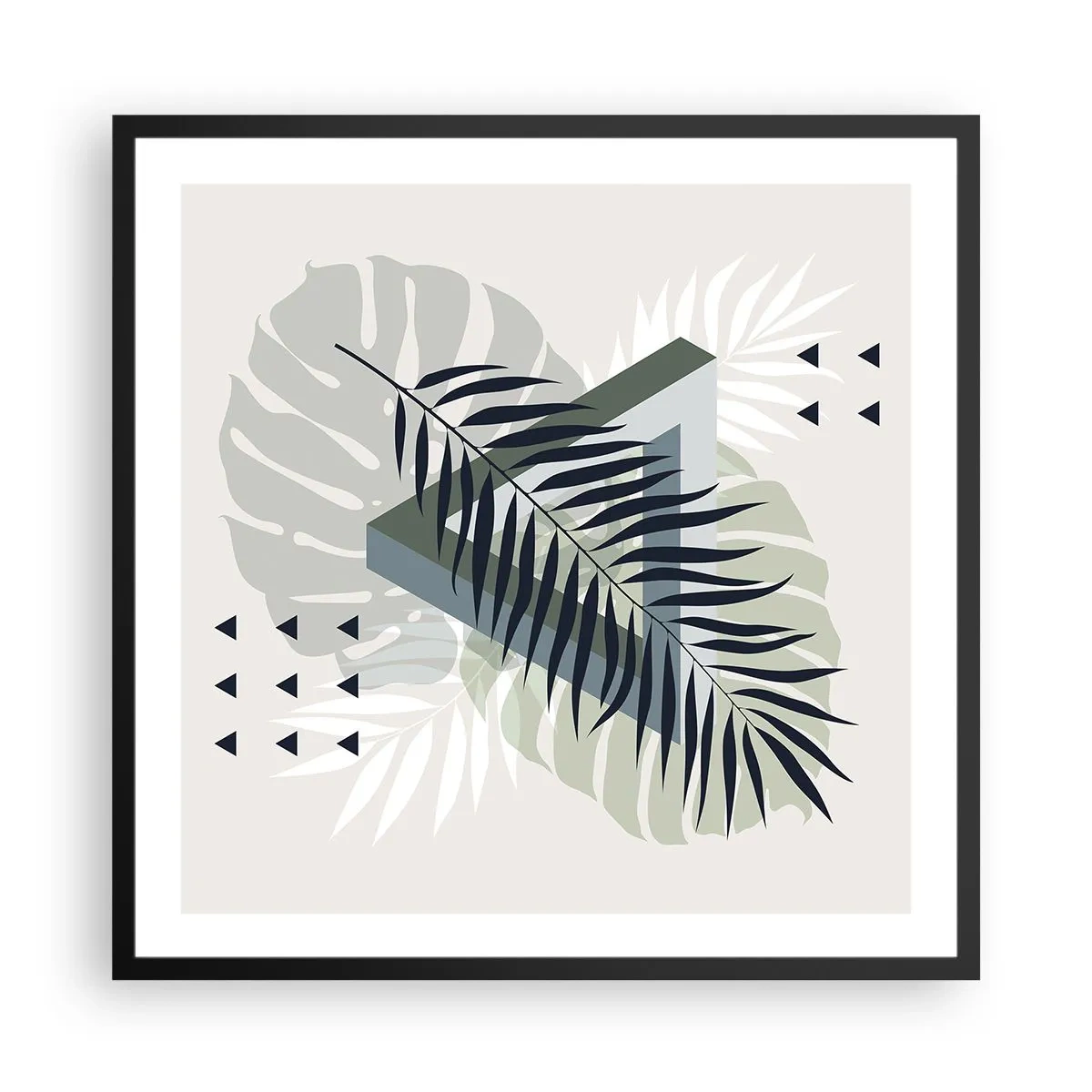 Poster in cornice nera - Natura e geometria: due ordini? - 60x60 cm