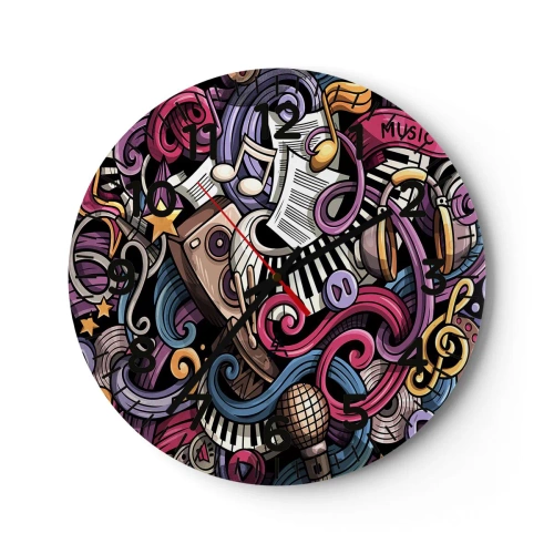 Orologio da parete - Orologio in Vetro - Melodia complicata - 40x40 cm