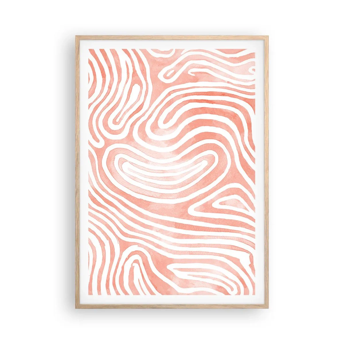 Poster in cornice rovere chiaro - Nel labirinto di corallo - 70x100 cm