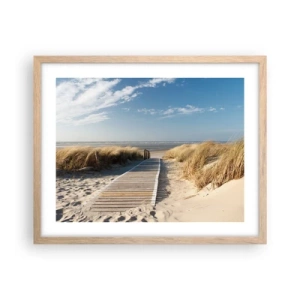 Poster in cornice rovere chiaro - Dopo la duna, nel fruscio dell'erba - 50x40 cm