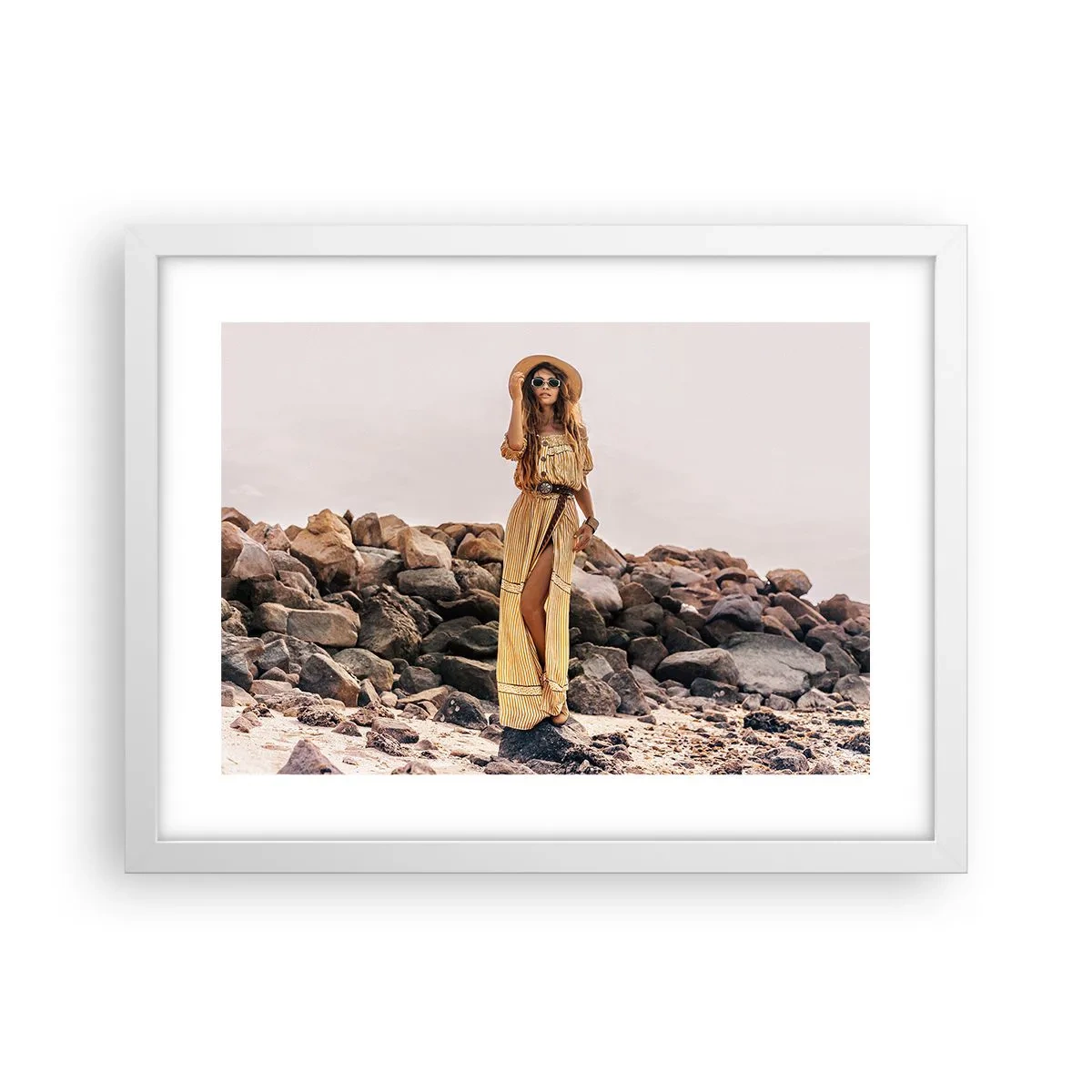 Poster in cornice bianca - La magia delle pietre - 40x30 cm