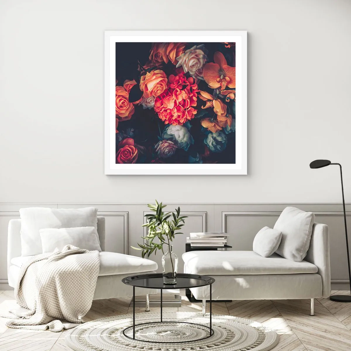 Poster in cornice bianca - Come i maestri olandesi - 60x60 cm